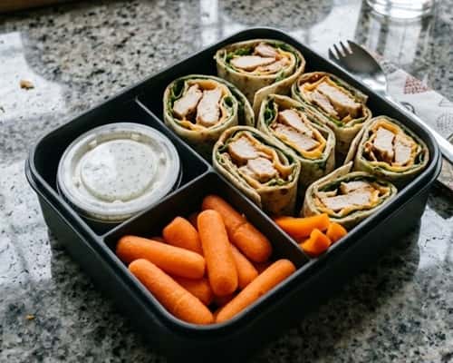 1. Mini Chicken & Cheese Roll-Ups Lunch Box