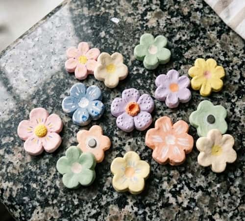 1. Mini Clay Flower Magnets