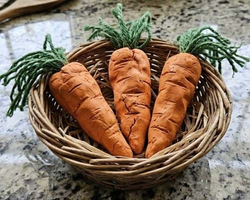 1. Mini Easter Basket Clay Carrots