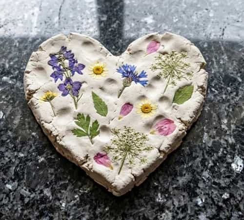 1. Pressed Flower Clay Heart