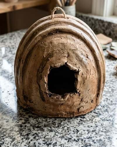 1. Simple Dome Clay Bird House