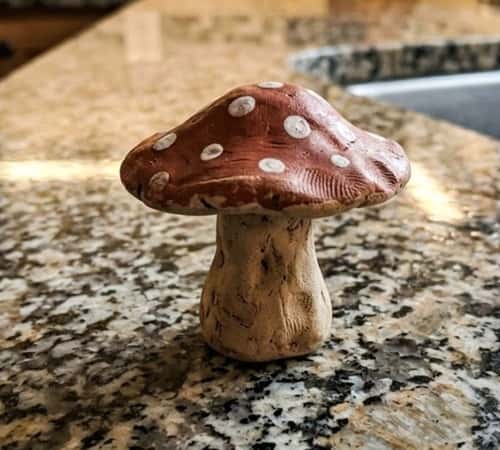 1. Tiny Clay Mushroom Sculpture