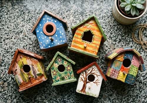 10. Painted Clay Bird House
