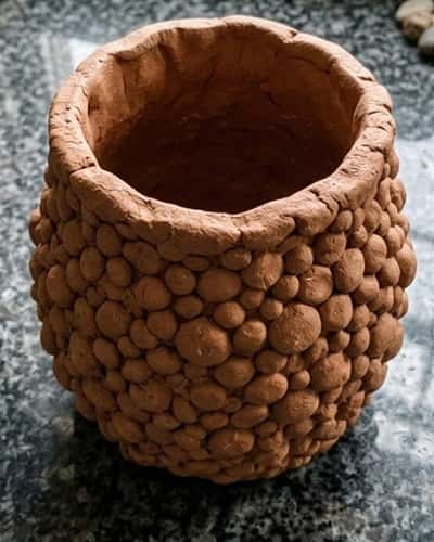 10. Textured Paper Clay Pebble Vase