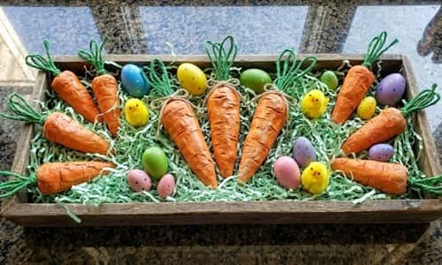 11. Clay Carrot Easter Tray Decor