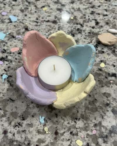 12. Clay Tulip Tealight Holder