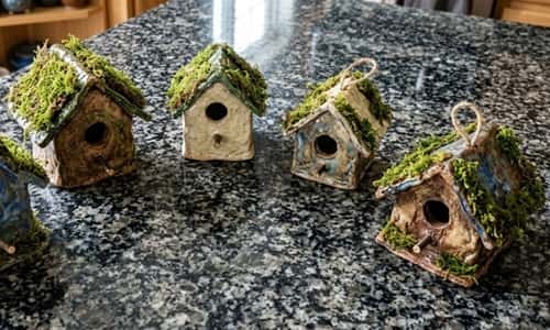 12. Moss Accent Clay Bird House