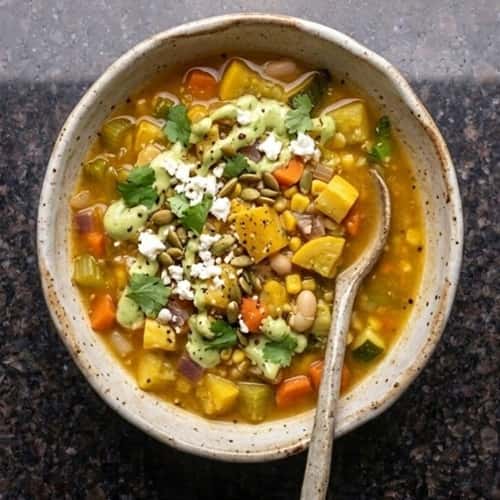 13. Rustic Summer Squash Soup with Herbs