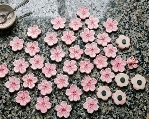 2. Cherry Blossom Clay Magnets