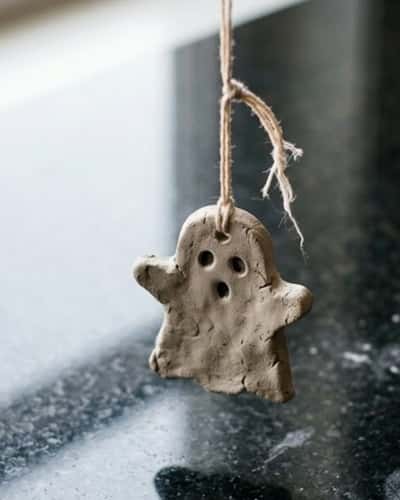 2. Hanging Clay Ghost Ornament