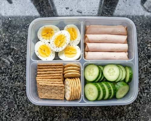 2. Hard Boiled Egg & Turkey Snack Box