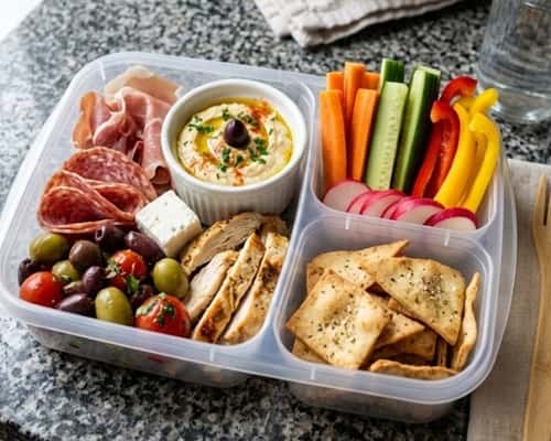 2. Hummus & Veggie Mediterranean Snack Box