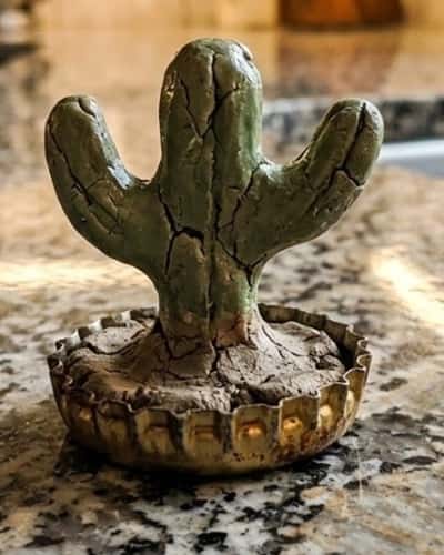 2. Mini Clay Cactus Plant