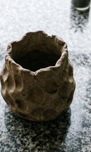 2. Minimalist Thumb Press Clay Vase