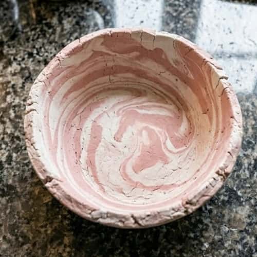 3. Air Dry Clay Marbled Bowl