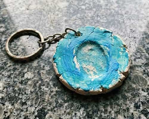 3. Clay Fingerprint Keychain
