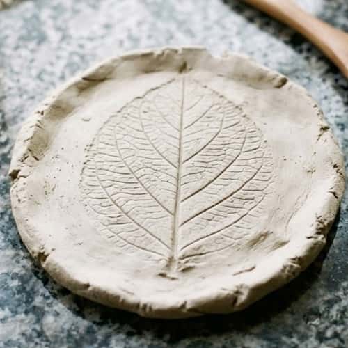 3. Clay Leaf Imprint Coasters