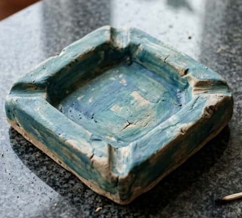 3. Minimal Square Clay Ashtray