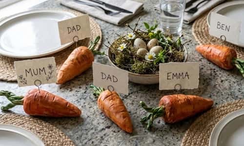 4. Clay Carrot Place Card Holders