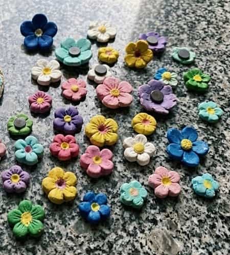 4. Clay Floral Fridge Magnets