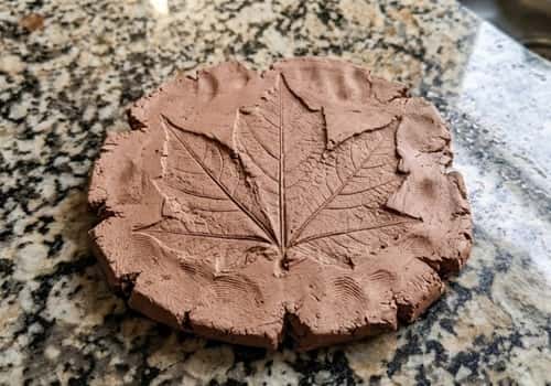 5. Clay Leaf Impression Sculpture