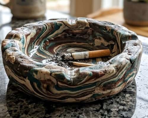 5. Marble Effect Air Dry Clay Ashtray