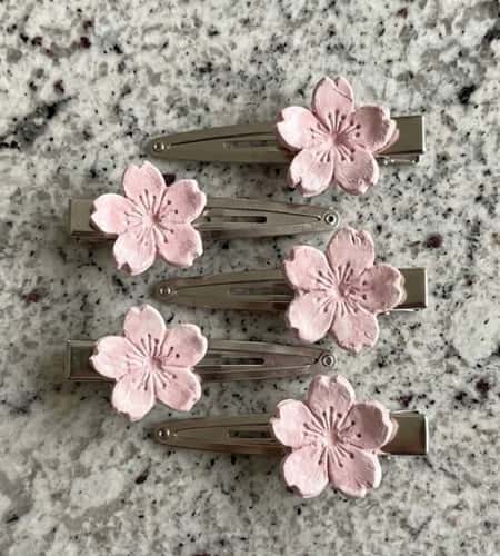 5. Sakura Clay Hair Clips