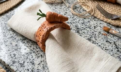 6. Clay Carrot Napkin Rings