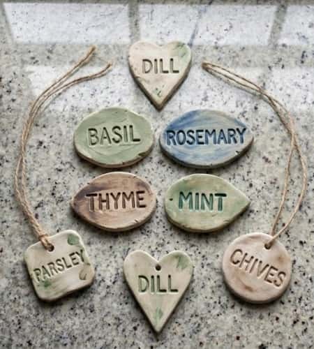 7. Clay Garden Plant Markers