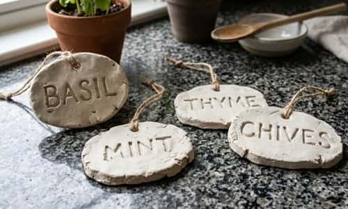 7. Clay Name Tags for Plants