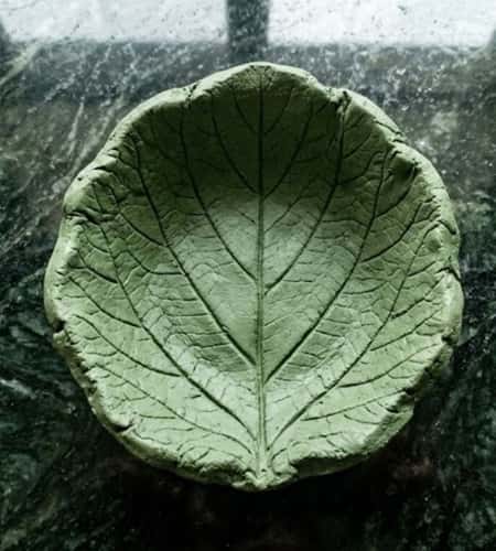 7. Green Textured Leaf Bowl