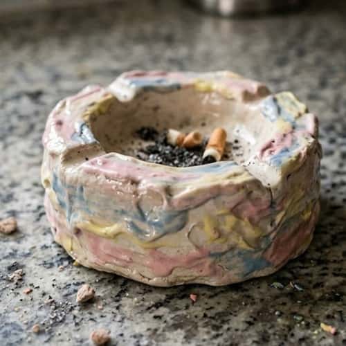 8. Cake Shape Clay Ashtray