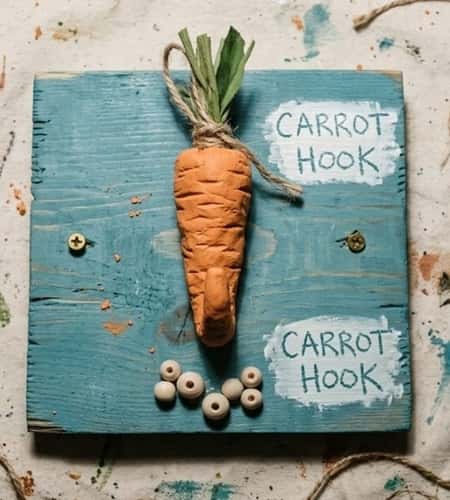 8. Clay Carrot Wall Hooks