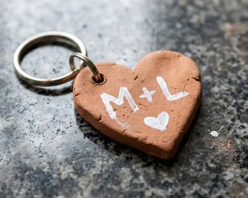 8. Clay Heart Keychain