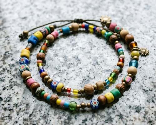 9. Boho Mixed Bead Anklet