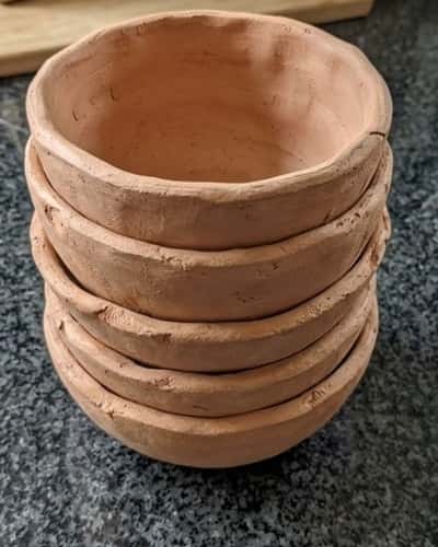 9. Clay Bowl Stack Vase