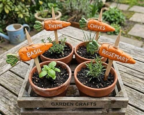 9. Clay Carrot Garden Markers