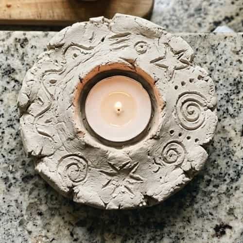 9. Clay Tea Light Holder