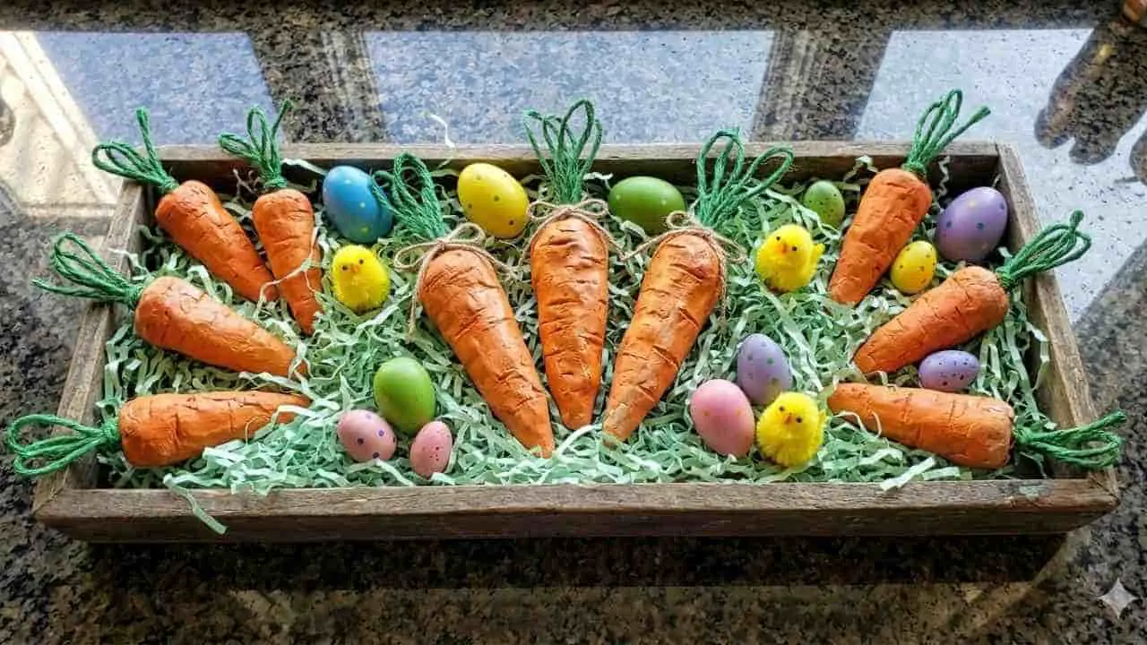 Cornstarch Clay Carrot Easter Craft - featured