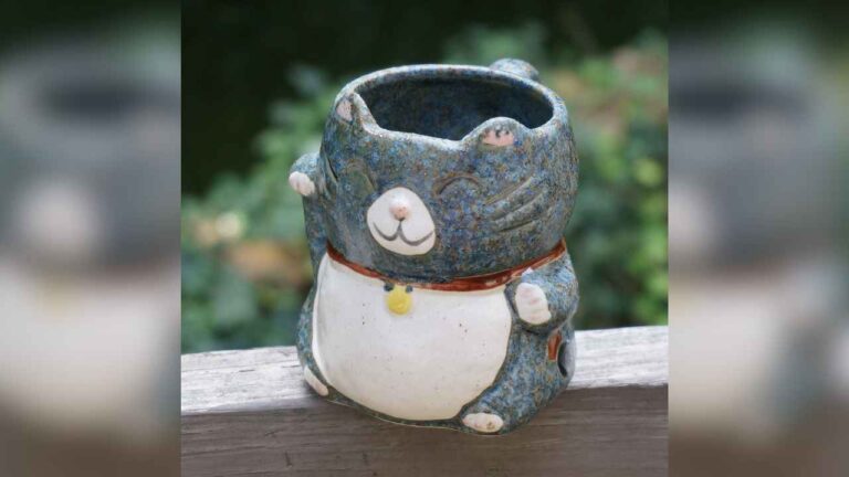 Maneki-Neko Ceramic Mug Clay Craft-featured