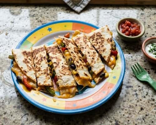 1. Cheesy Veggie Quesadilla Strips