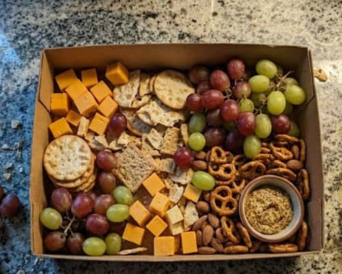 1. Classic Cheese & Crackers Snack Style Grazing Box