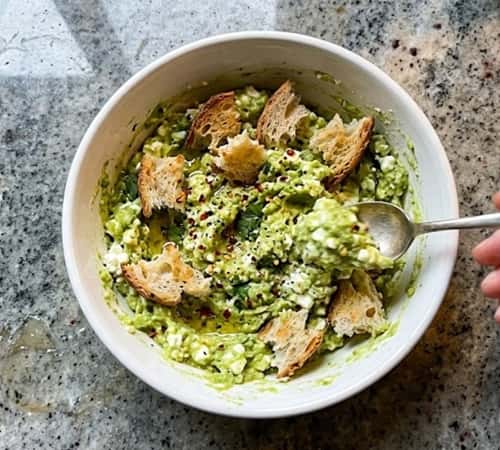 1. Creamy Cottage Cheese & Avocado Toast Bowl