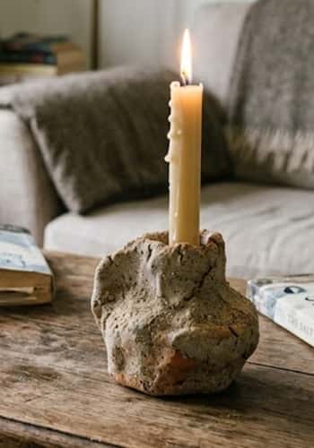10. Clay Candle Holders