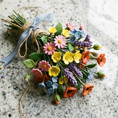 10. Tiny Wildflower Clay Bouquet