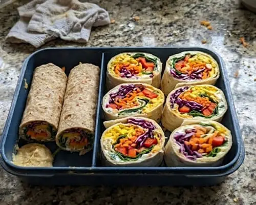 2. Rainbow Veggie Wrap Rolls