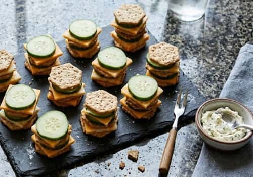 3. Mini Cheese & Cracker Stacks