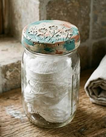 4. Cute Mason Jar Lid with Clay Topper
