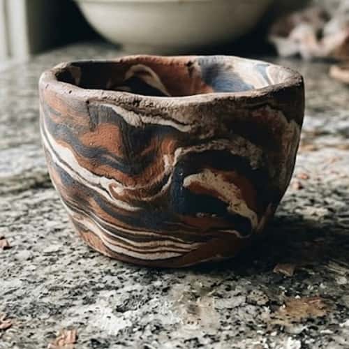 5. Marble Effect Pinch Pot