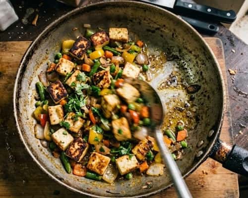 5. One-Pan Garlic Butter Paneer with Veggies